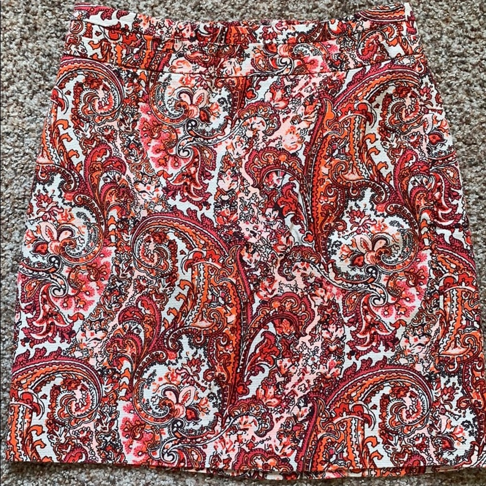 Ann Taylor Paisley Pencil Skirt size 0